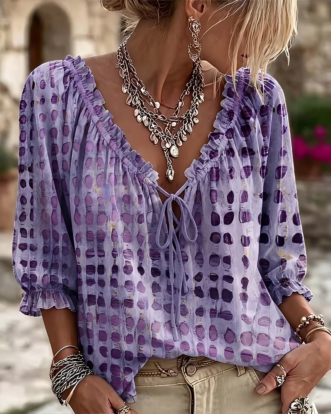 Candice - Stilvolle Bluse mit Polka-Dots