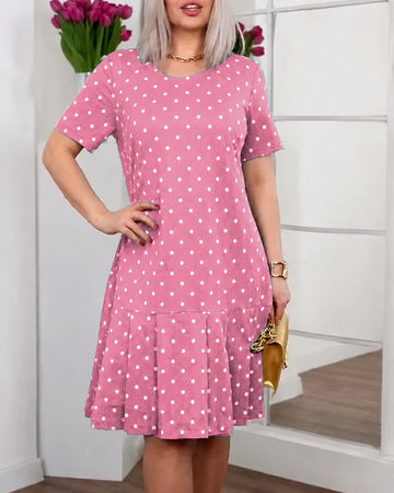 Amira - Lockersitzendes Punktmuster-Kleid