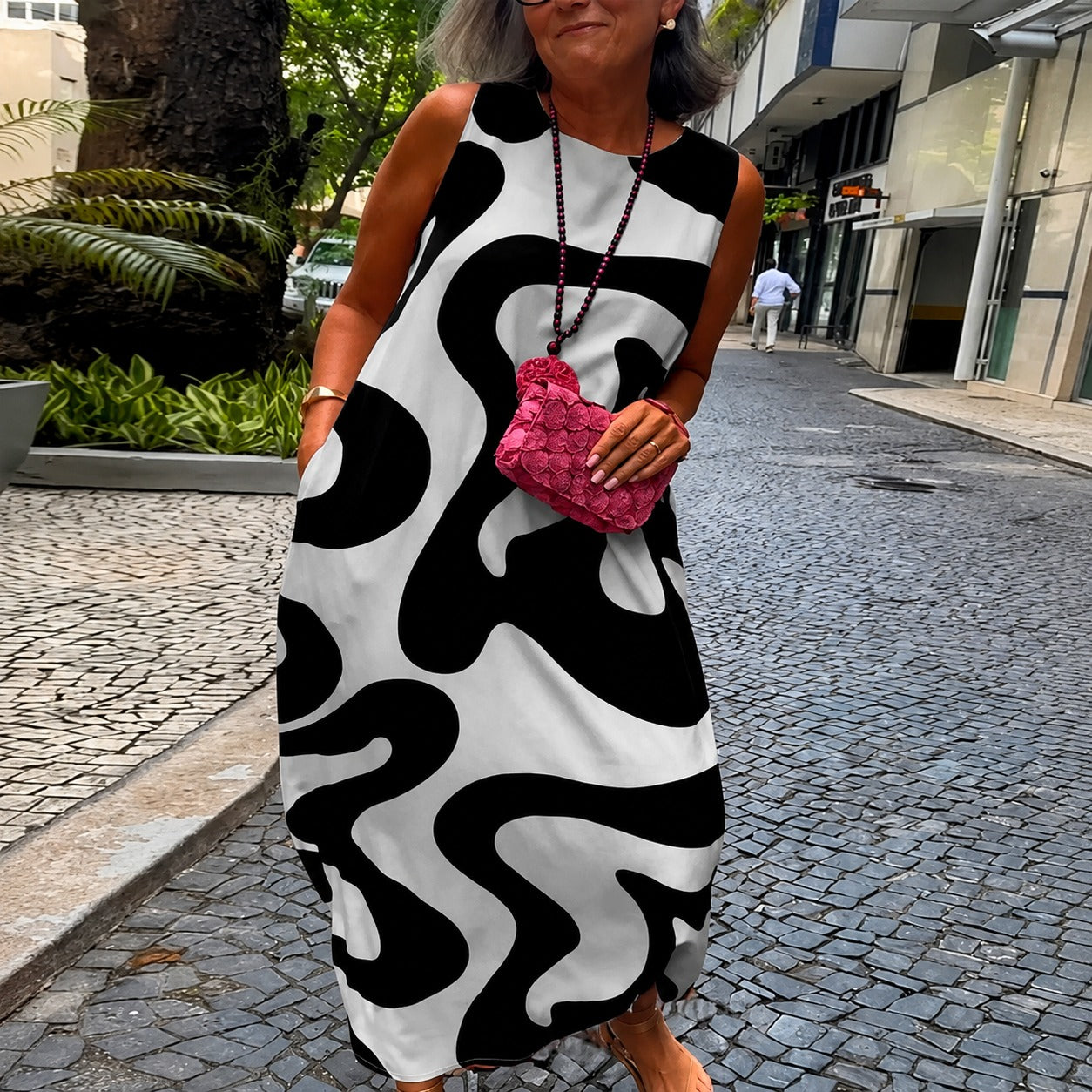 Taylor - Stilvolles Ärmelloses Geometrisches Kleid