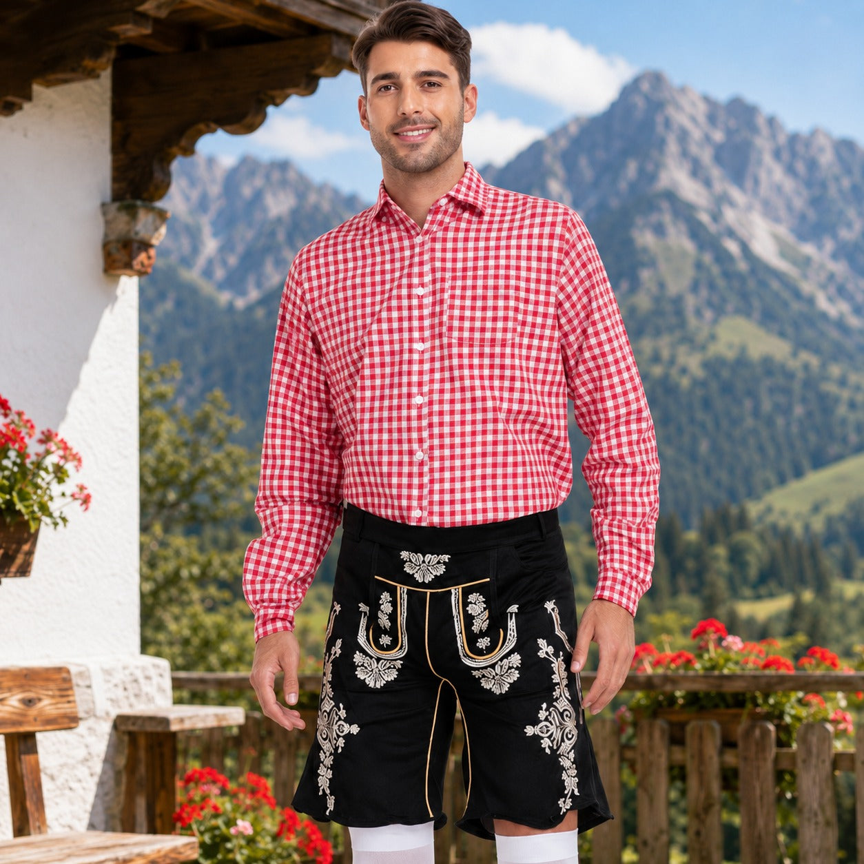 Alexis - Stilvolles kariertes Oktoberfesthemd
