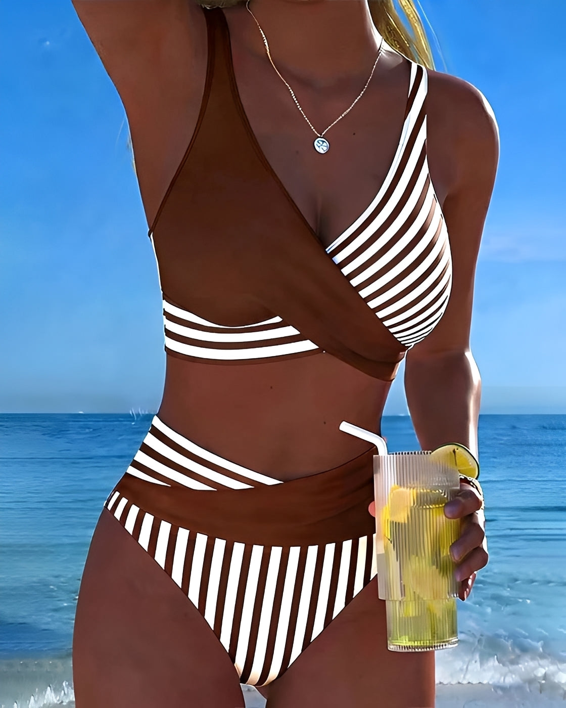 Angelica - Stilvolles Gestreiftes Bikini