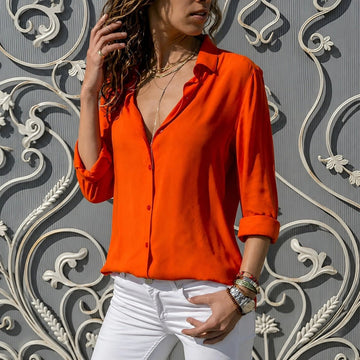 Aiah - Lockere Bluse mit V-Ausschnitt