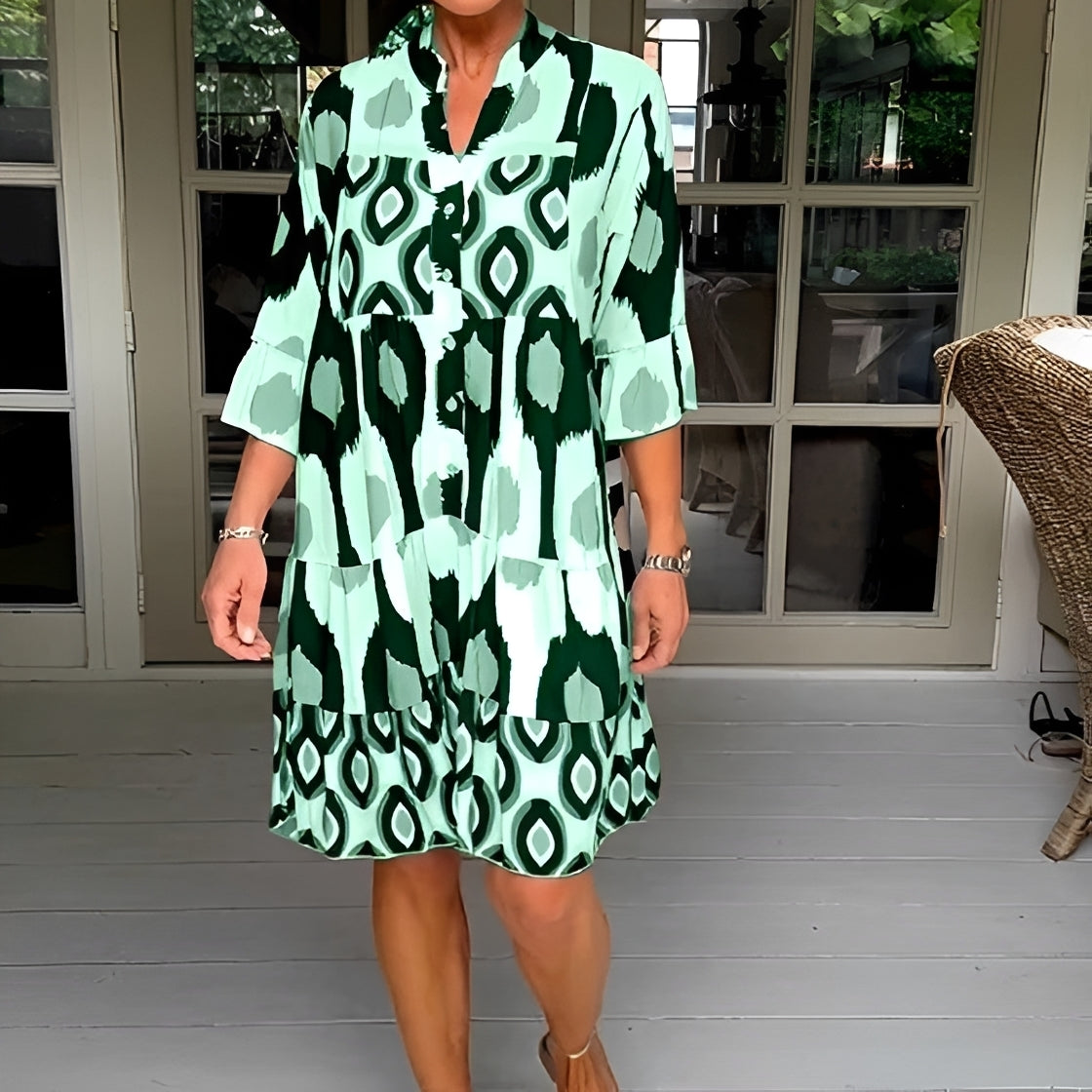 Katie - Stilvolles, lockeres Kleid