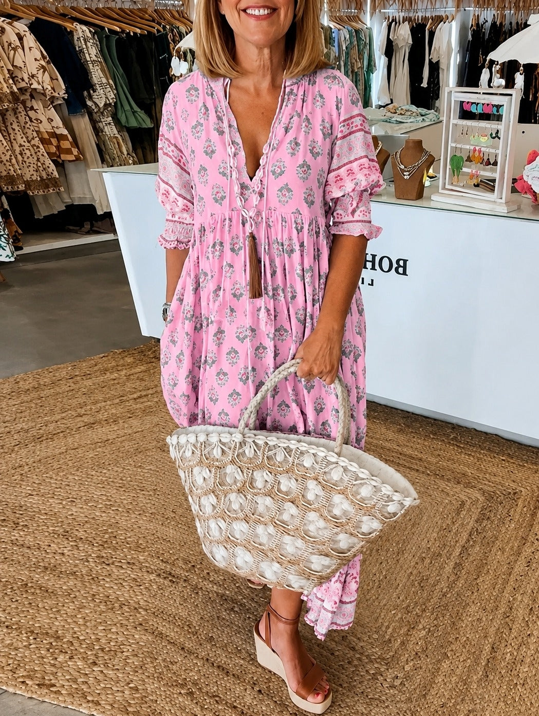 Casey - Lässiges Halbarm-Kleid