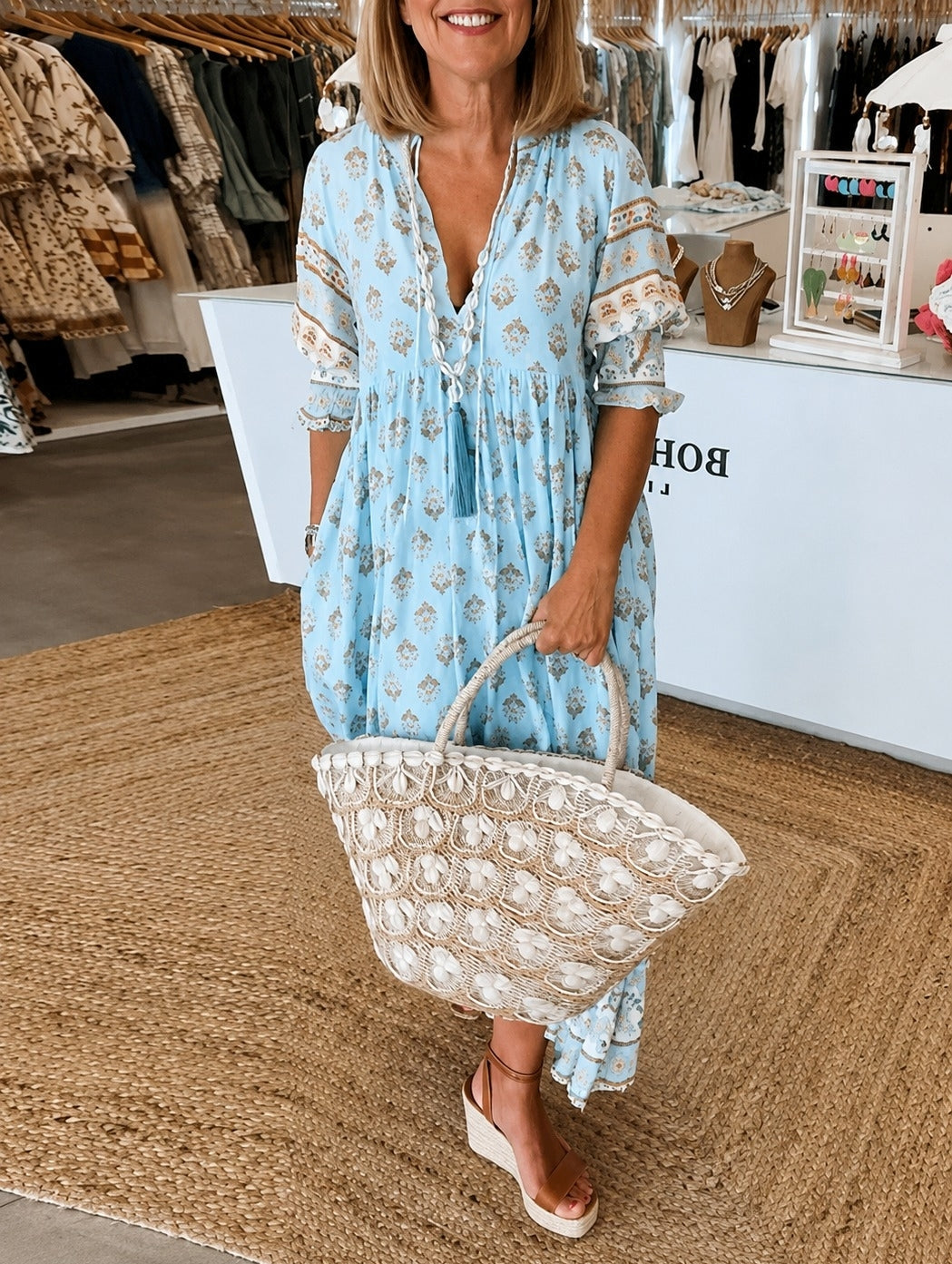 Casey - Lässiges Halbarm-Kleid