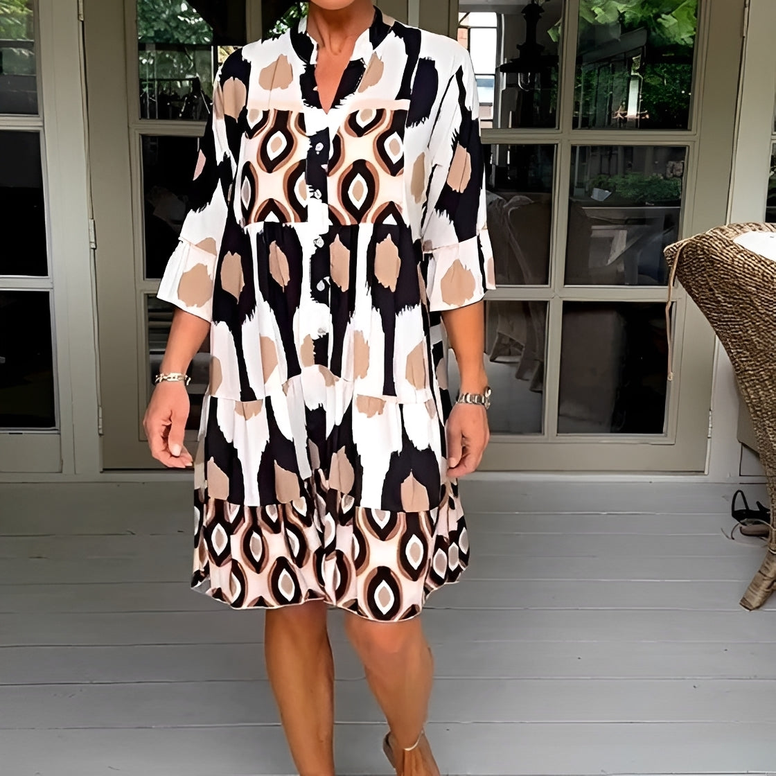Katie - Stilvolles, lockeres Kleid