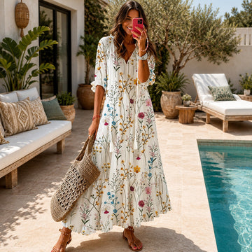 Lindsay - Lockeres Rüschen Boho-Kleid