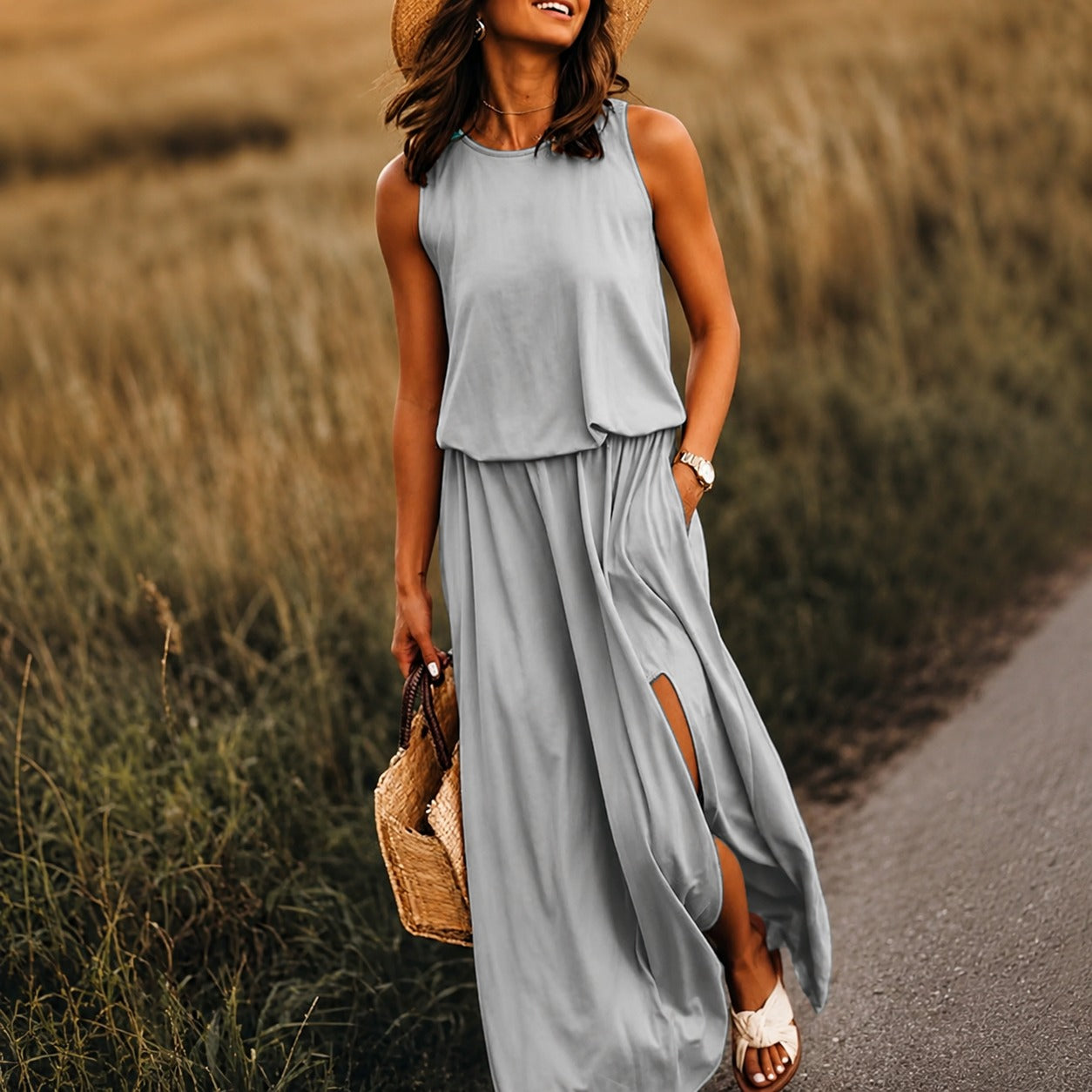 Edna - Angenehmes Boho-Kleid in Maxilänge aus Modal