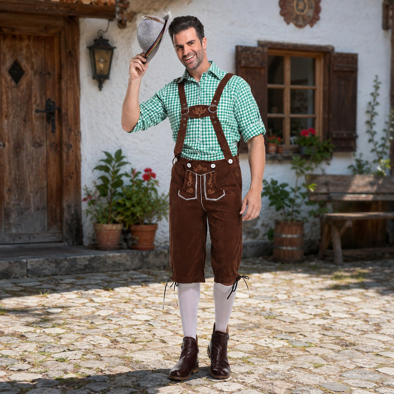 Thomas - Retro-Oktoberfest-Latzhosen-Set
