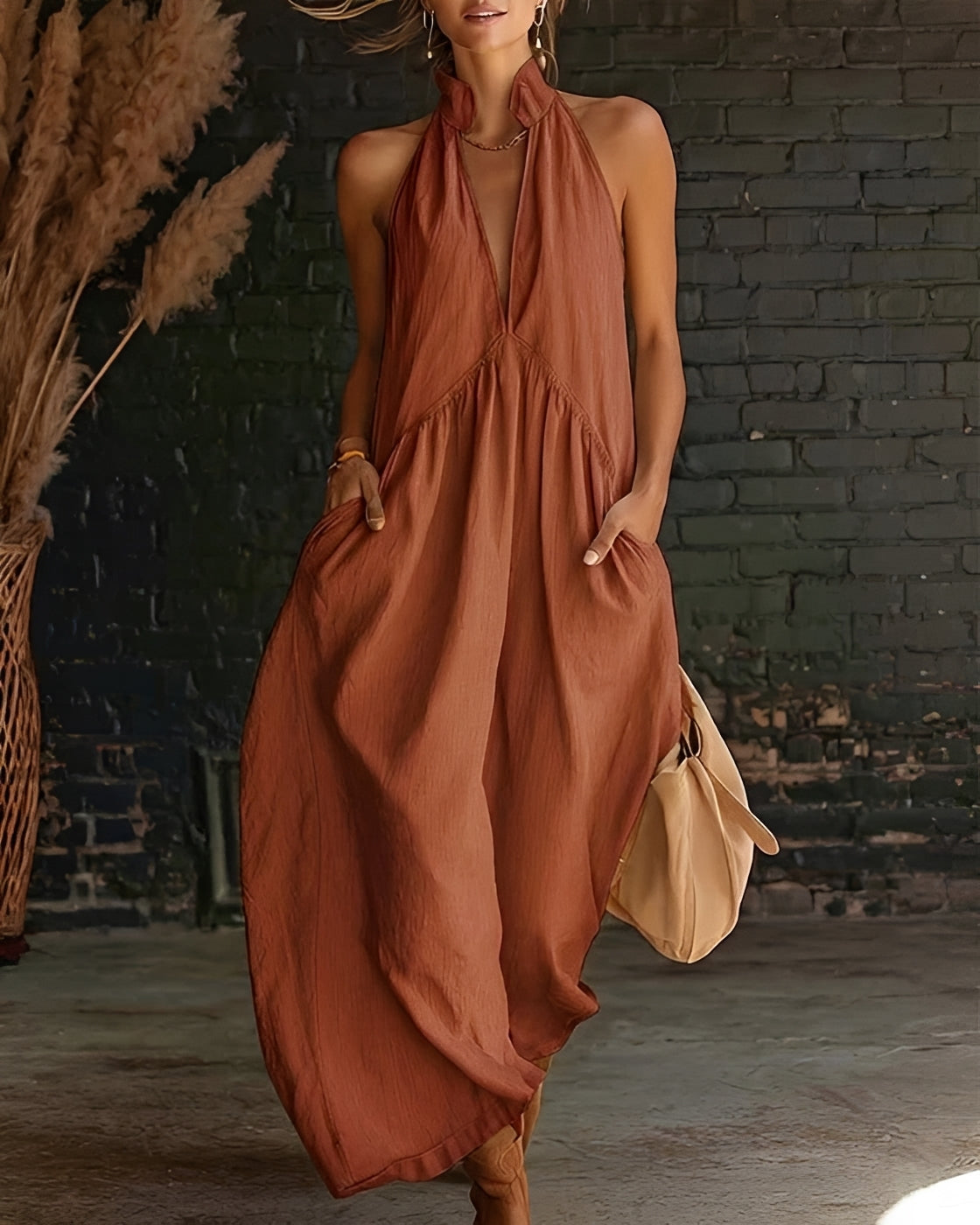 Briony - Stilvolles Ärmelloses Maxikleid