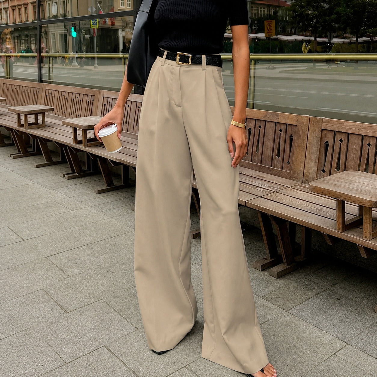 Marlene - Hose mit weitem Bein ohne Gürtel