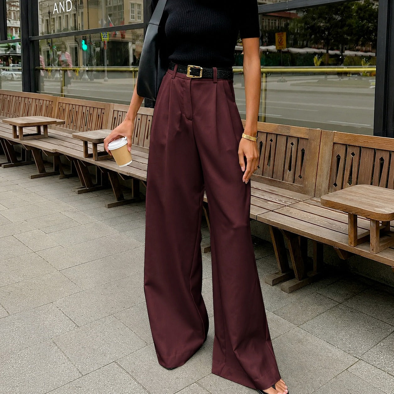 Marlene - Hose mit weitem Bein ohne Gürtel