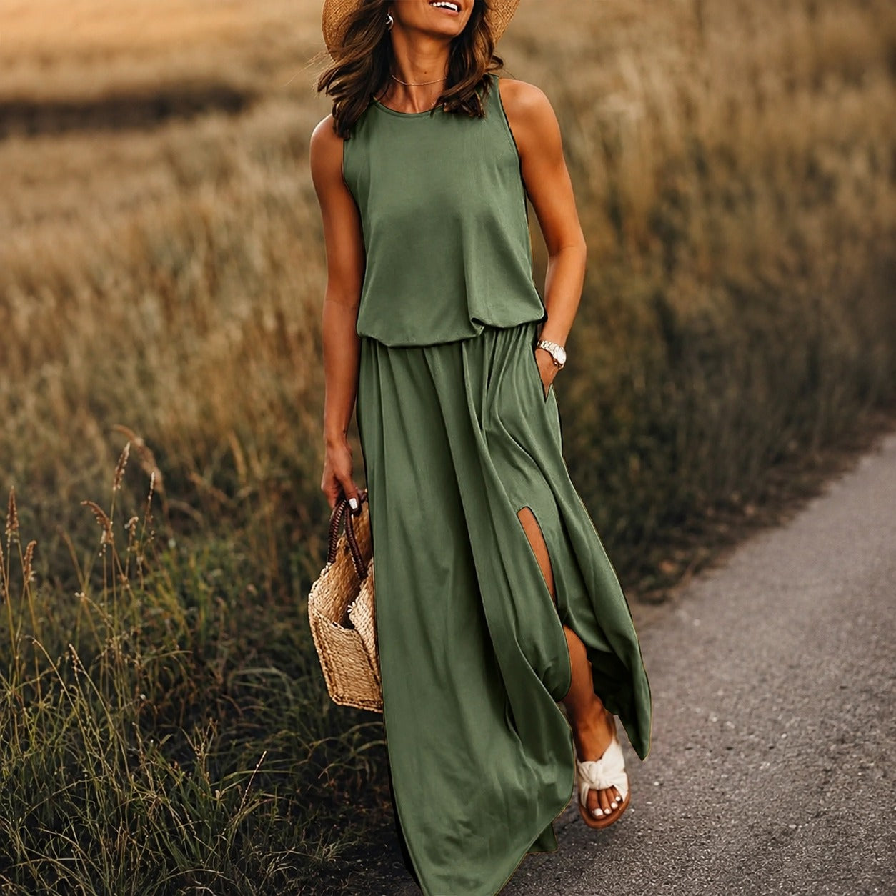 Edna - Angenehmes Boho-Kleid in Maxilänge aus Modal