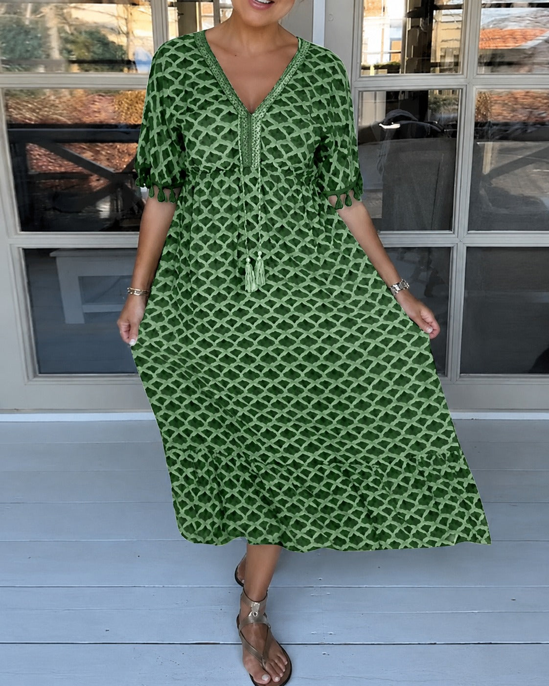 Cara - Stilvolles V-Ausschnitt-Kleid