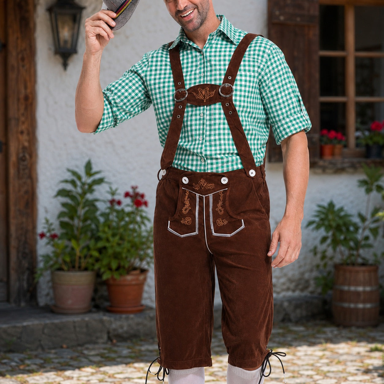 Thomas - Retro-Oktoberfest-Latzhosen-Set