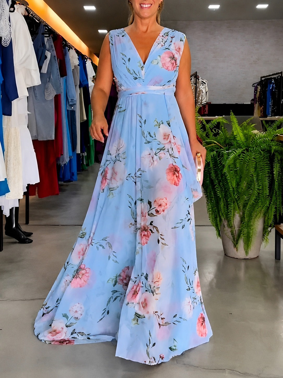Hana - Lässiges Florales Ärmelloses Kleid