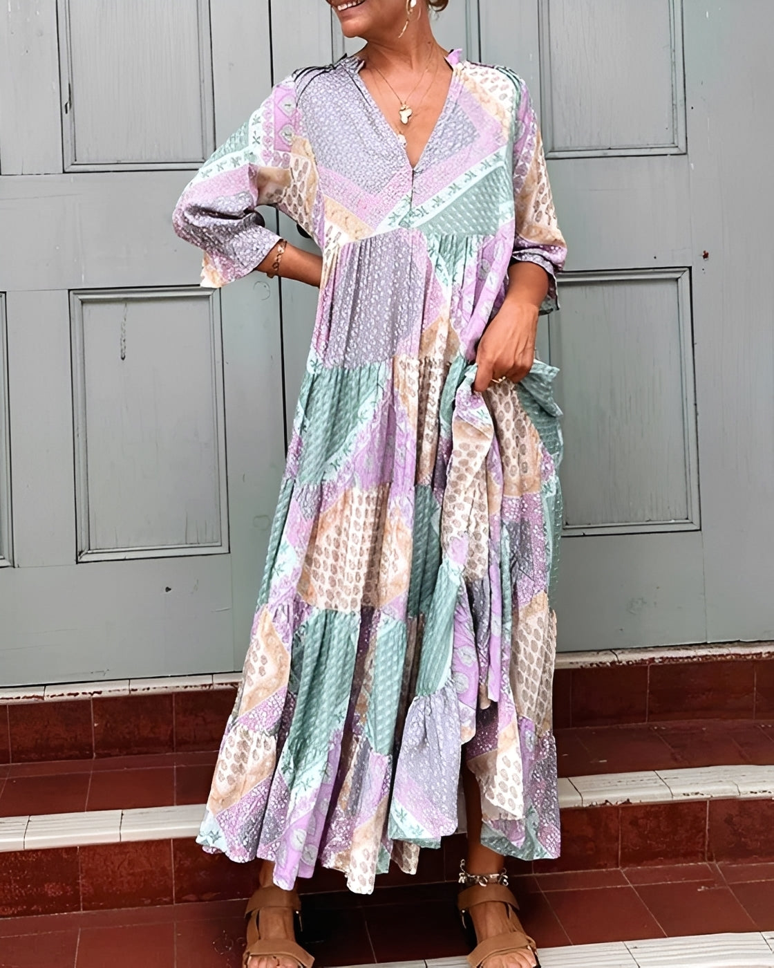 Kirsten - Stilvolles Langärmliges Kleid