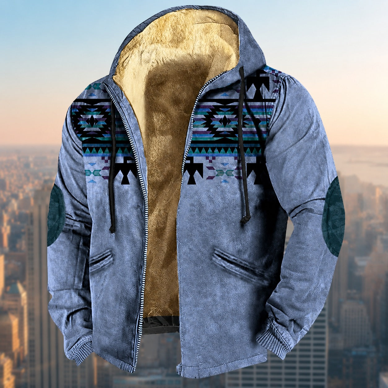 Laszlo - Herren-Kapuzenjacke mit Tribal-Muster