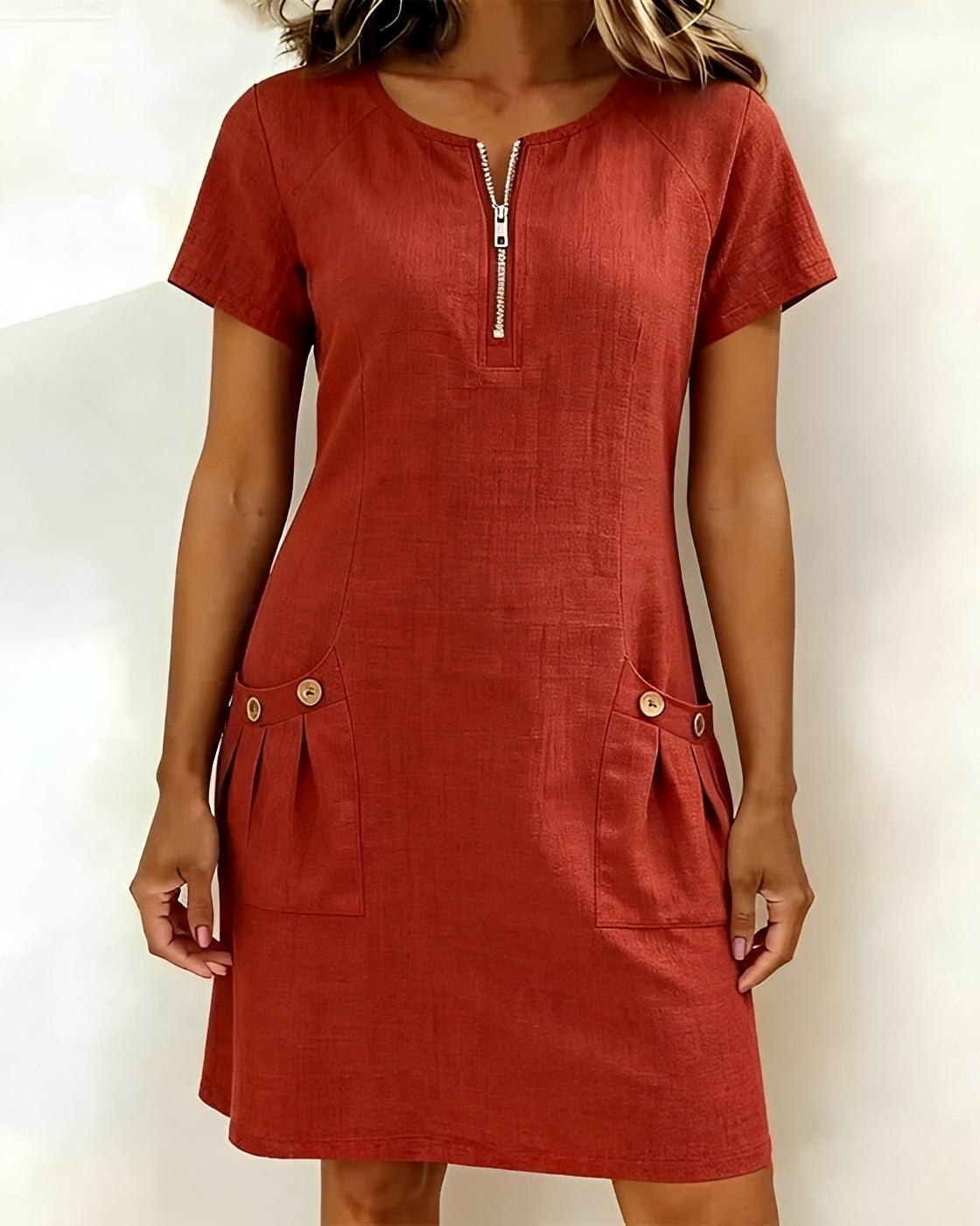 Emelia - Stilvolles Reißverschluss-Kleid
