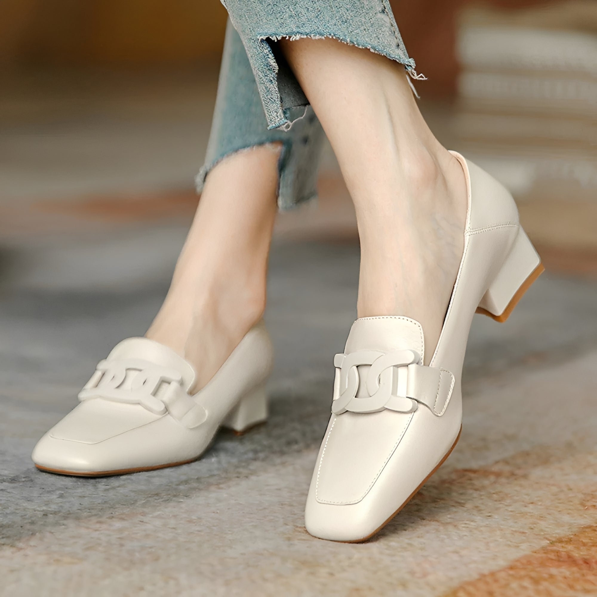 Maisha - Elegante Mokassins Absatzschuhe