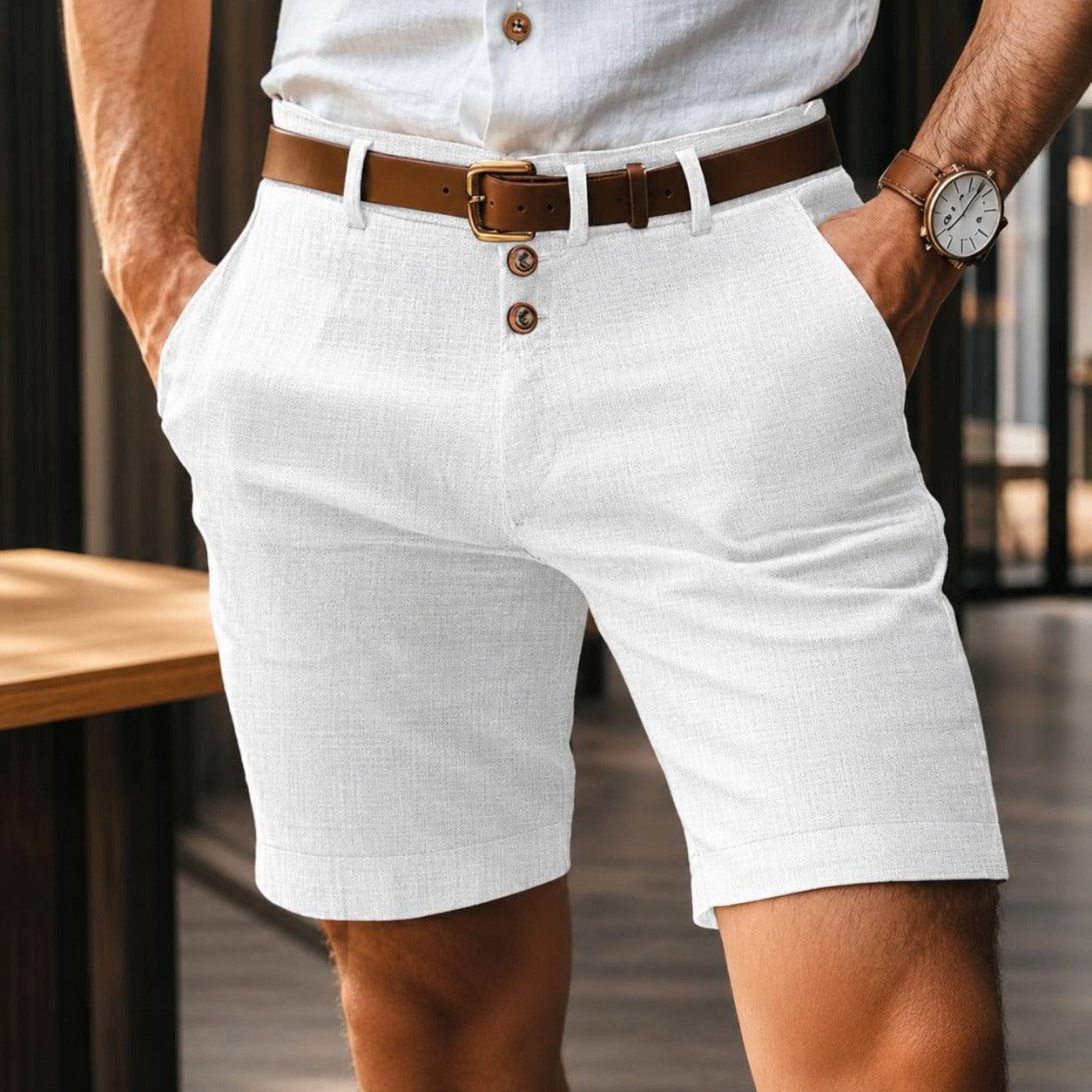 Herbie - Lässige Shorts mit Knöpfen
