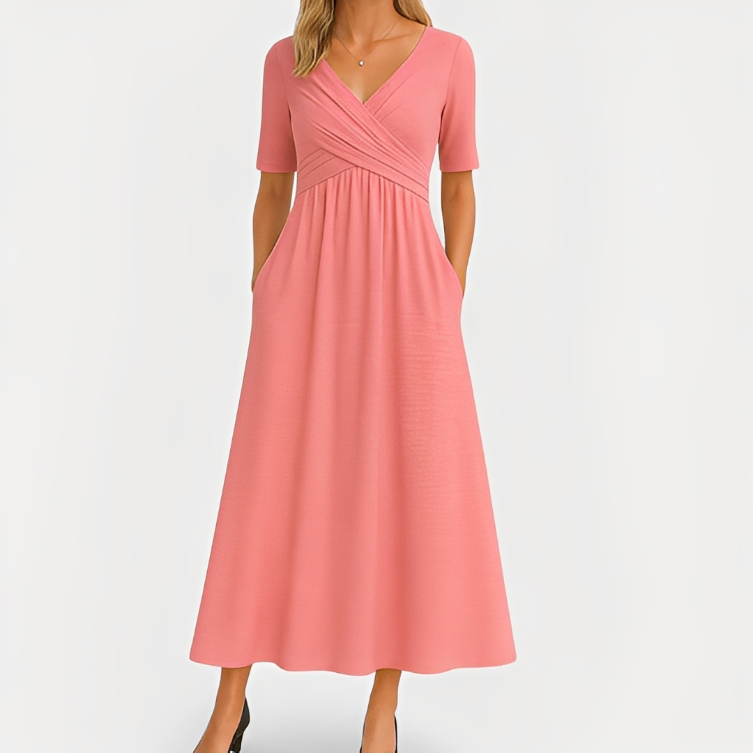 Maïka - Schickes Kleid mit V-Ausschnitt
