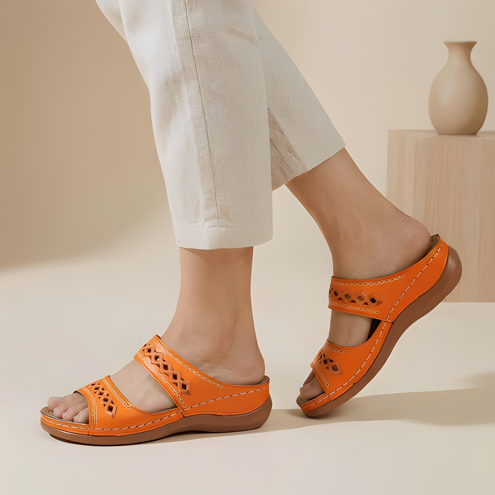 Aryan - Damen-Sommer-Sandalen mit Riemen, bequem