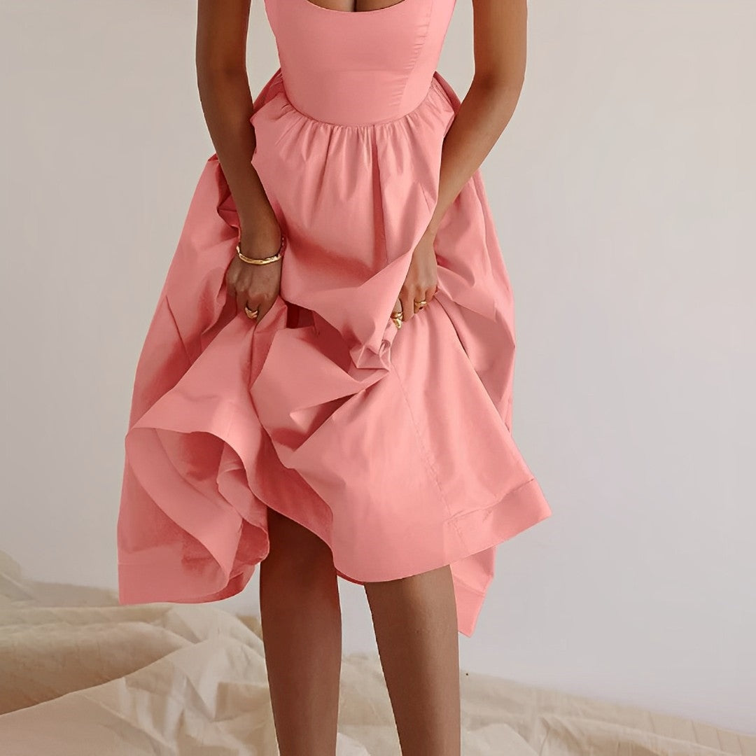 Fabiana - Kleid mit dünnen Trägern und gerafftem Schnitt