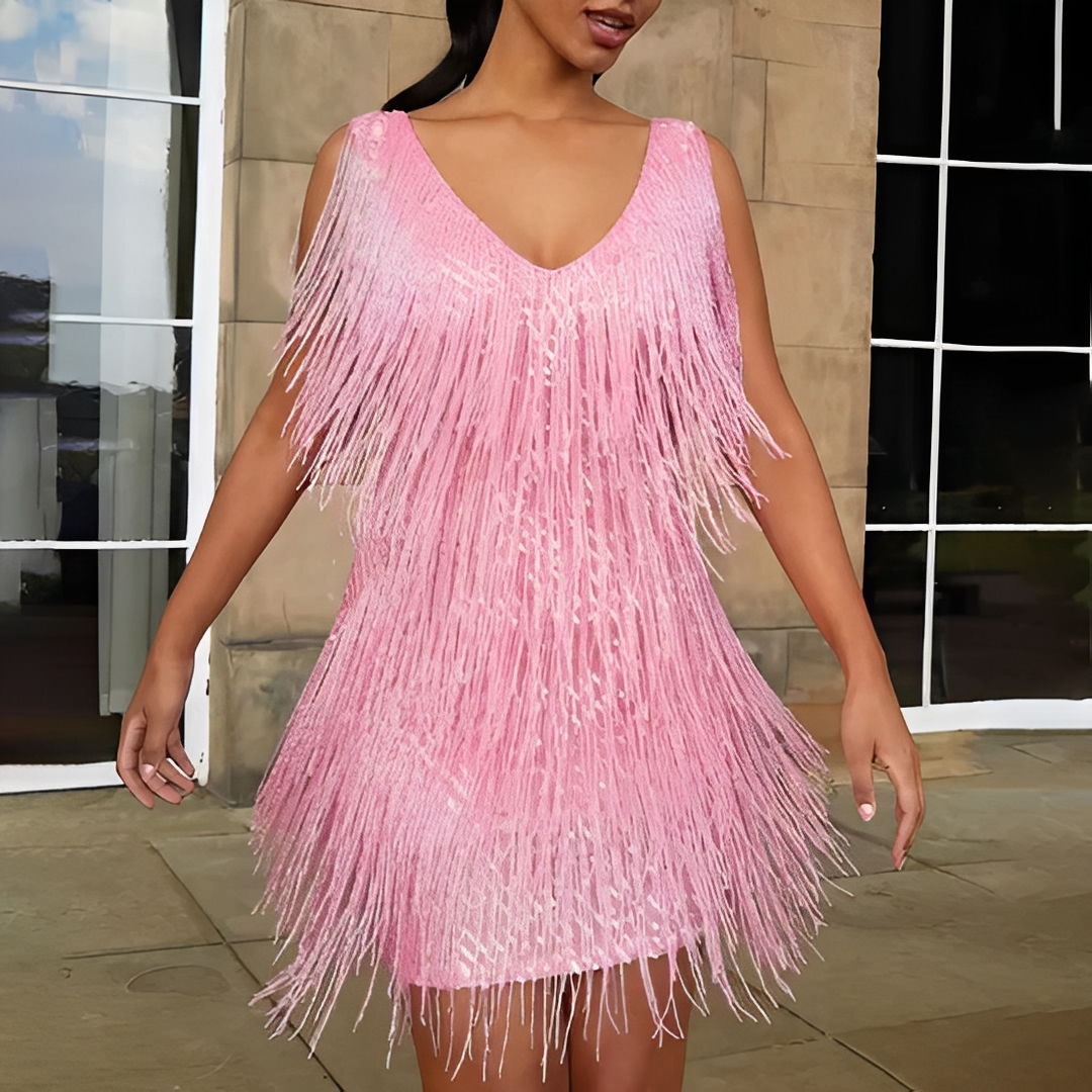 Kathlen - Schickes Damen-Wickelkleid mit V-Ausschnitt