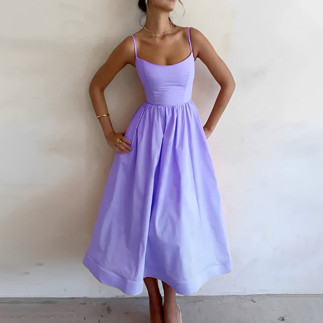 Fabiana - Kleid mit dünnen Trägern und gerafftem Schnitt