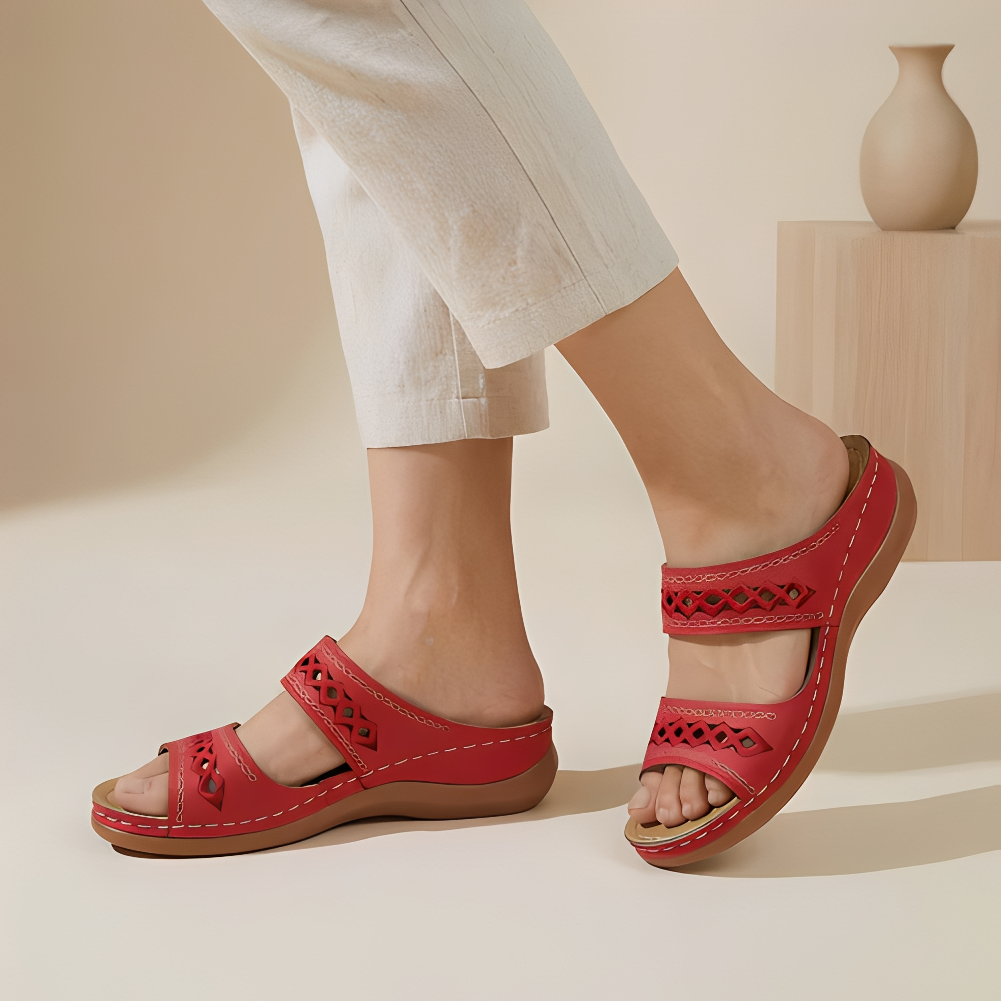 Aryan - Damen-Sommer-Sandalen mit Riemen, bequem