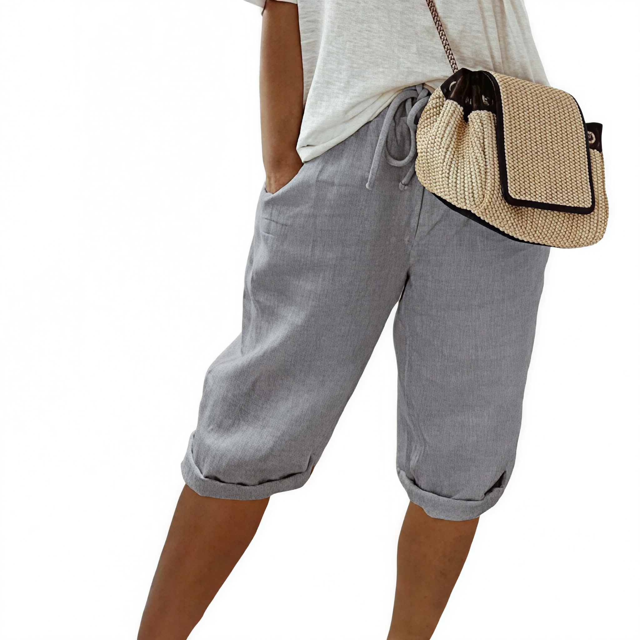 Aaliyah - Damen Shorts mit Bindegürtel