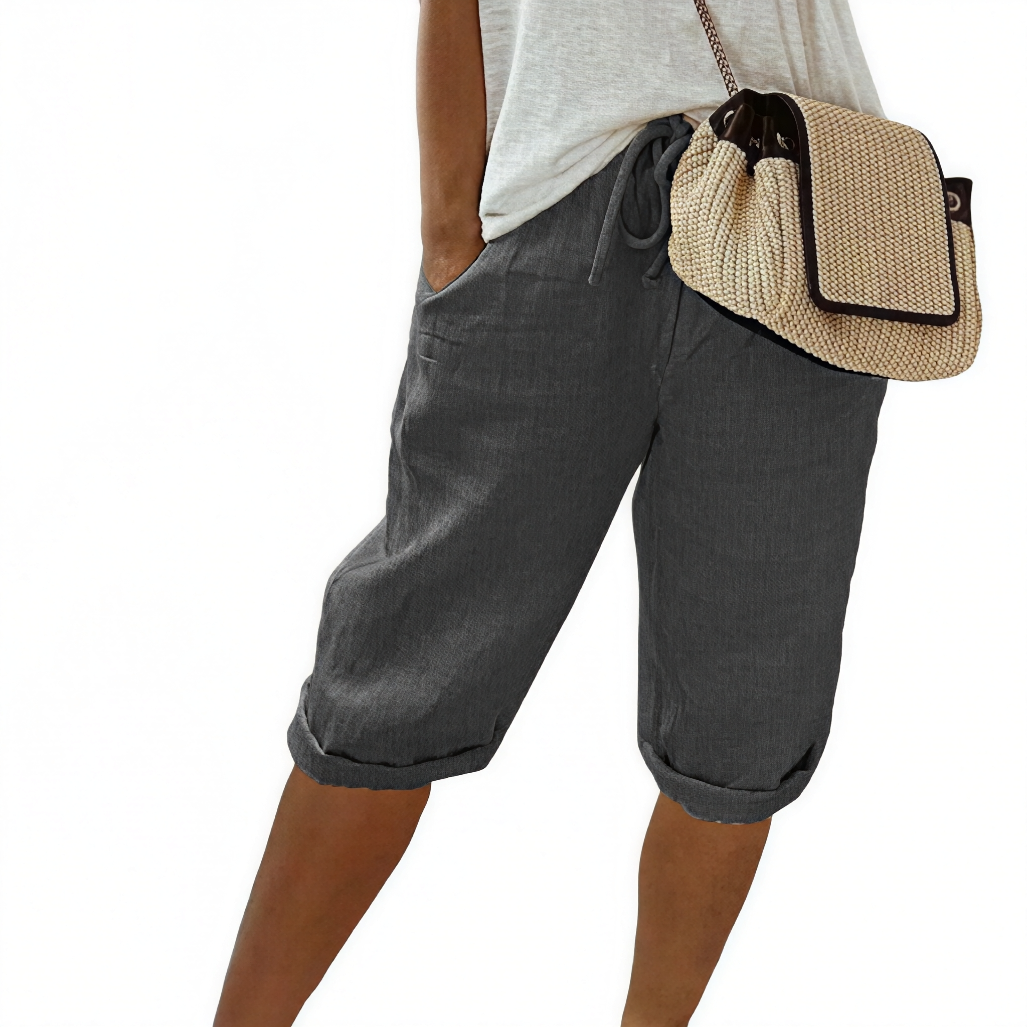 Aaliyah - Damen Shorts mit Bindegürtel