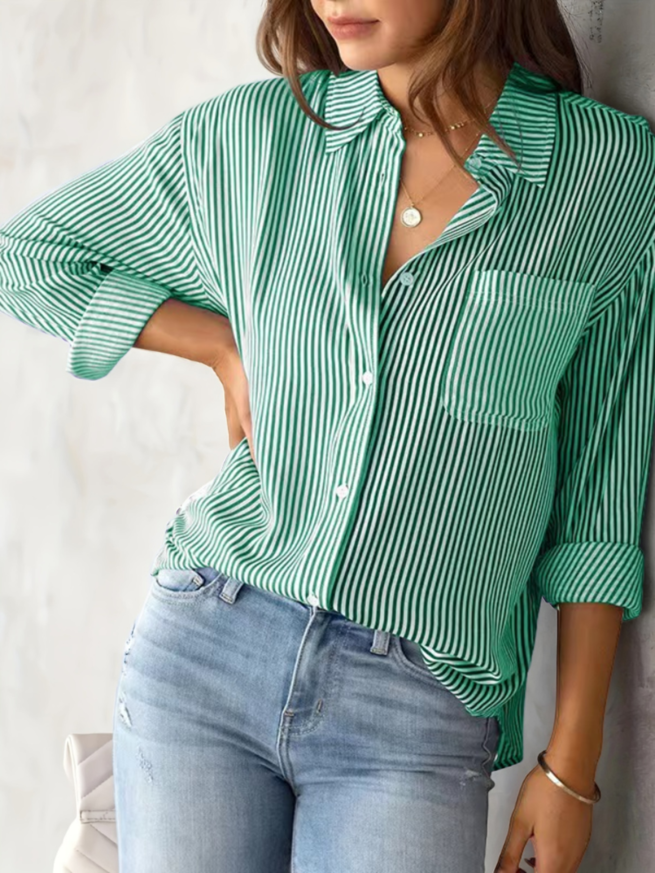 Nancy - Lässiges, langärmeliges, gestreiftes Shirt für Damen