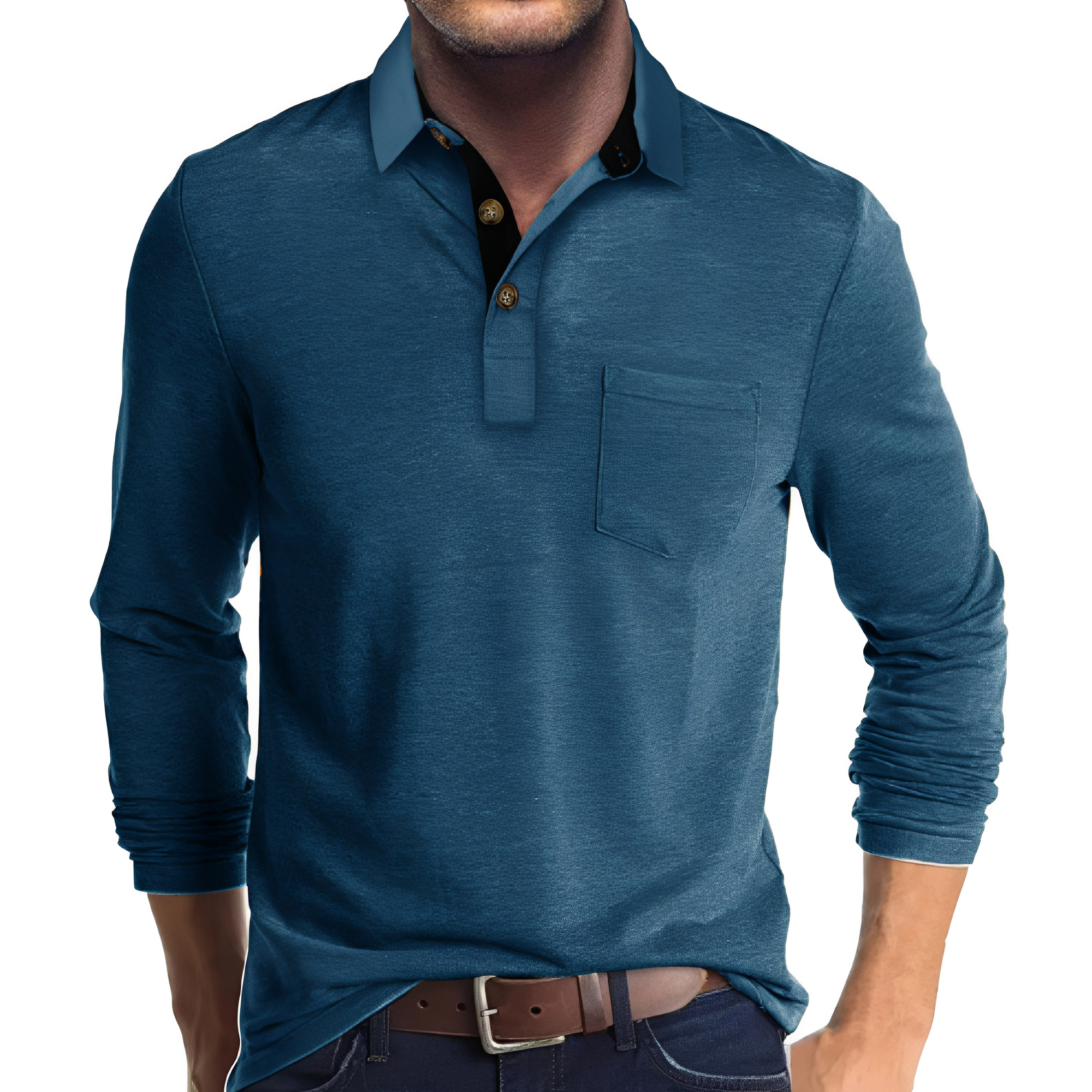 Marty - Lässiges langärmeliges Poloshirt für Herren