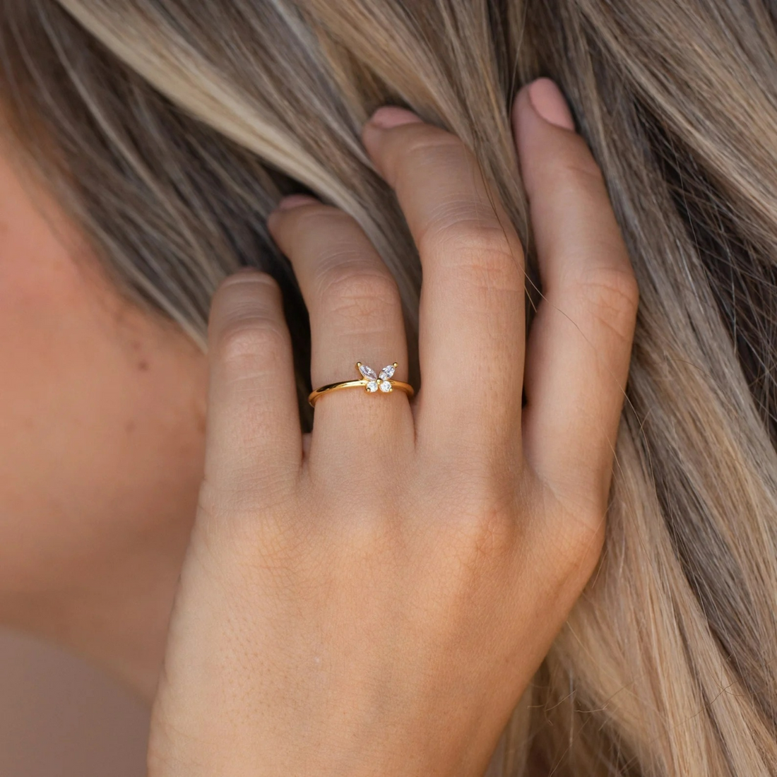 Diamant-Schmetterling - Feiner Schmetterlingsring