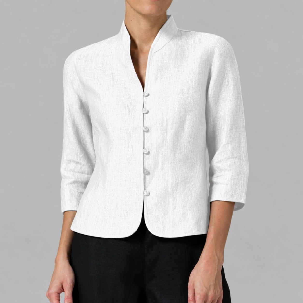 Brynna - Hochwertige Damen Bluse mit Stehkragen