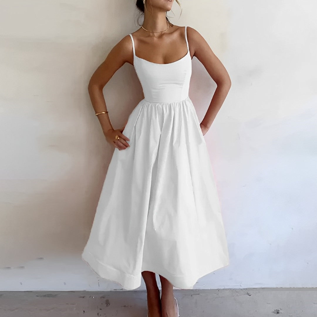 Fabiana - Kleid mit dünnen Trägern und gerafftem Schnitt