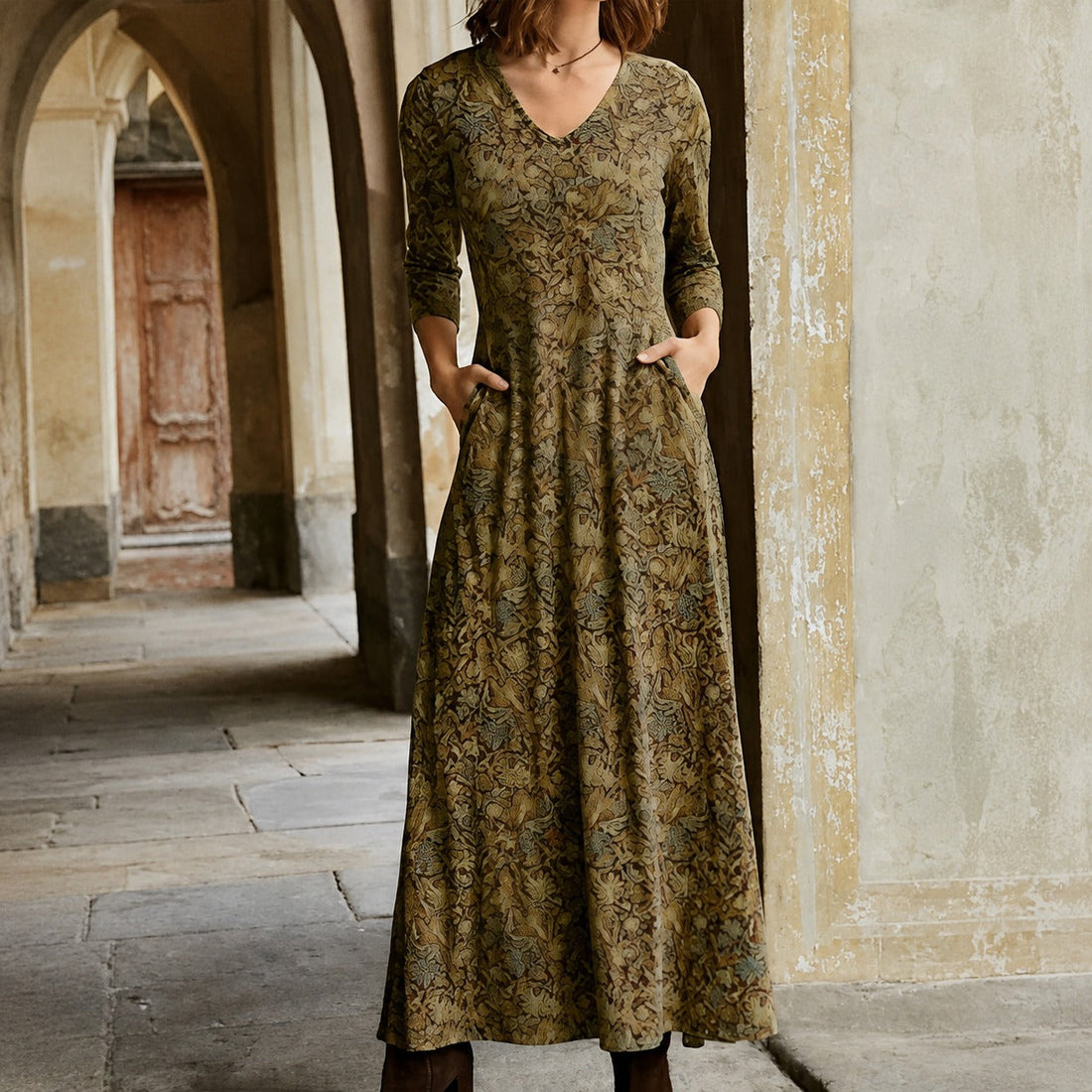 Sophie - Klassisches langärmeliges Kleid für Frauen