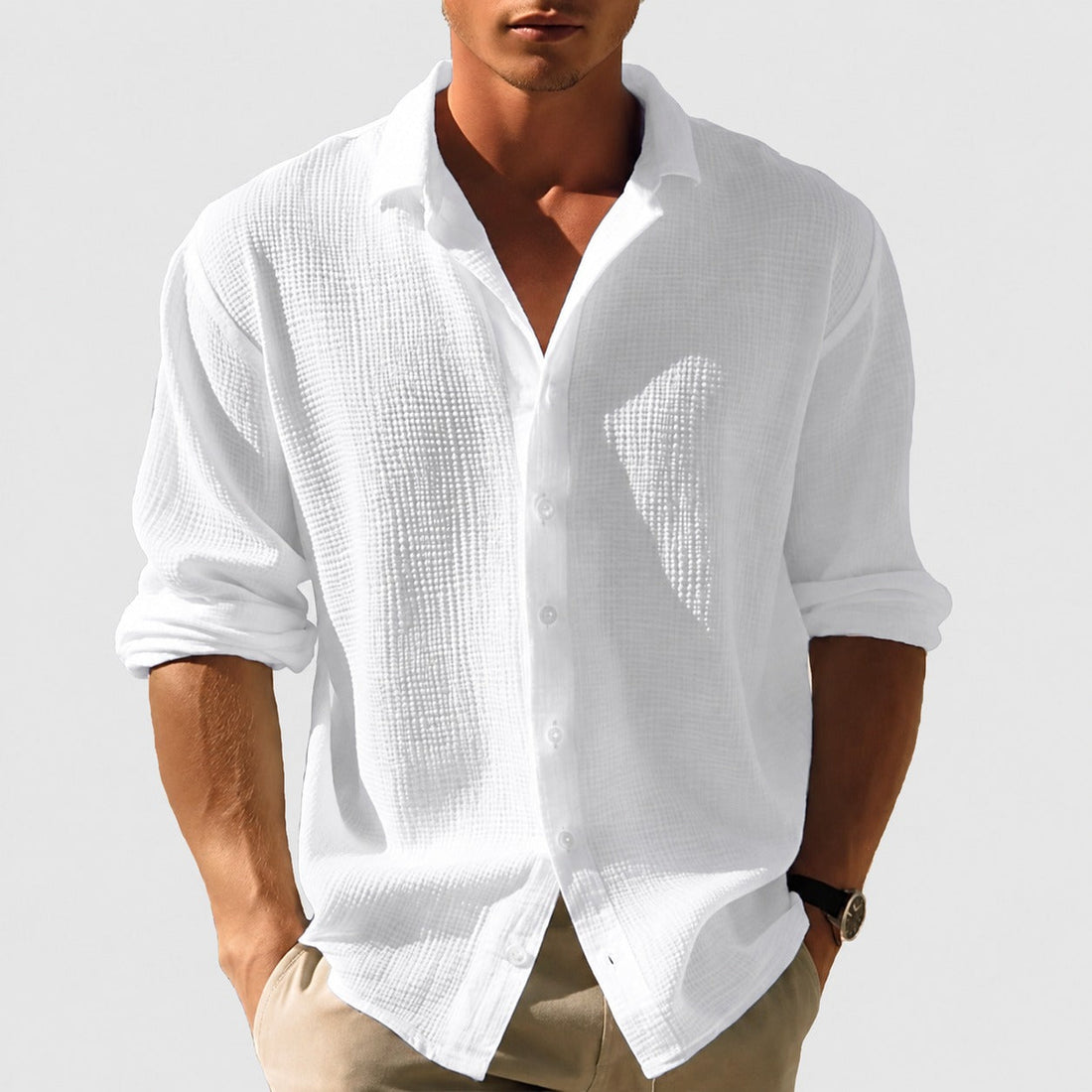 Kelvin - Sommerhemd Herren Button-Up Casual Leichtgewicht