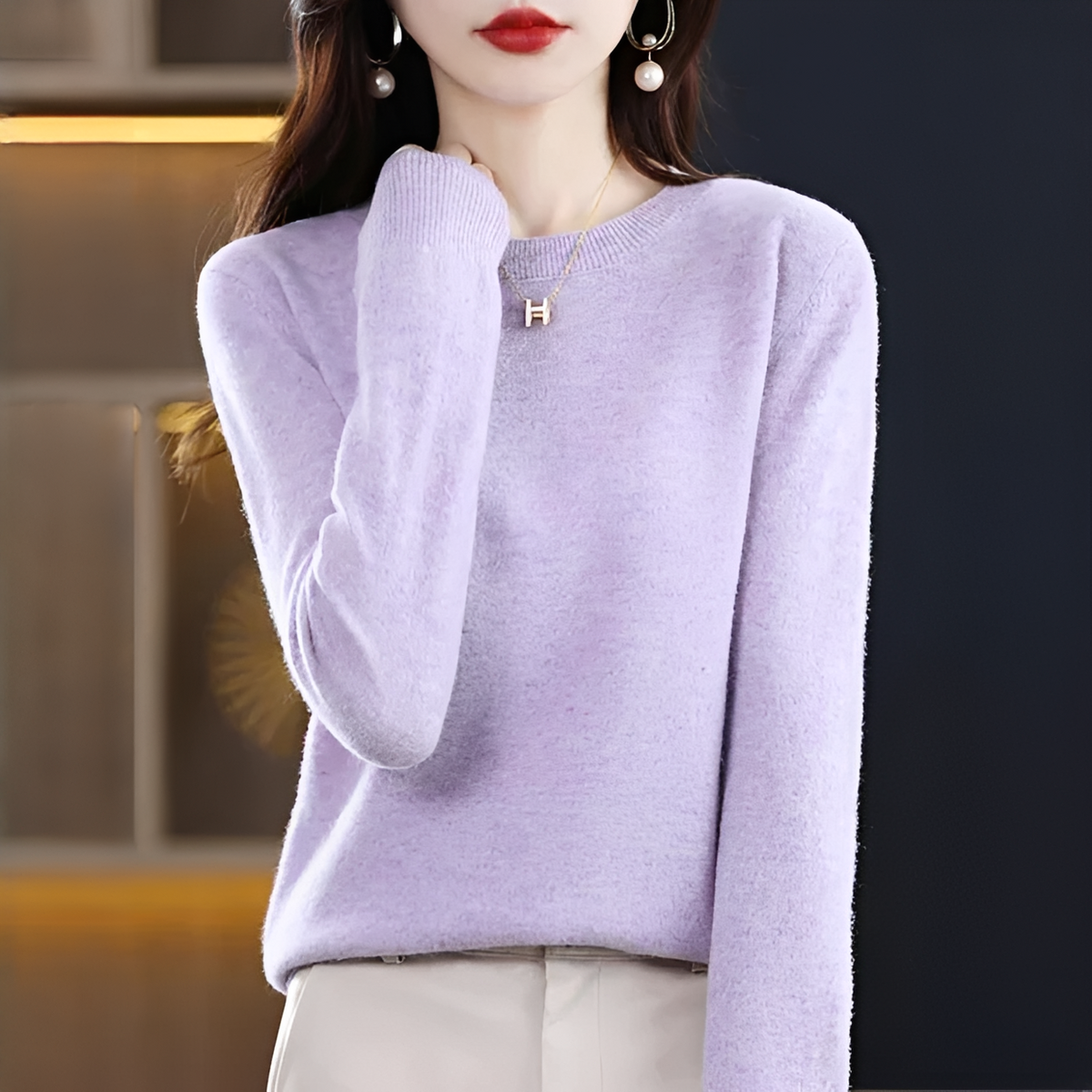 Shynna - Attraktiver und bequemer Rundhals-Pullover