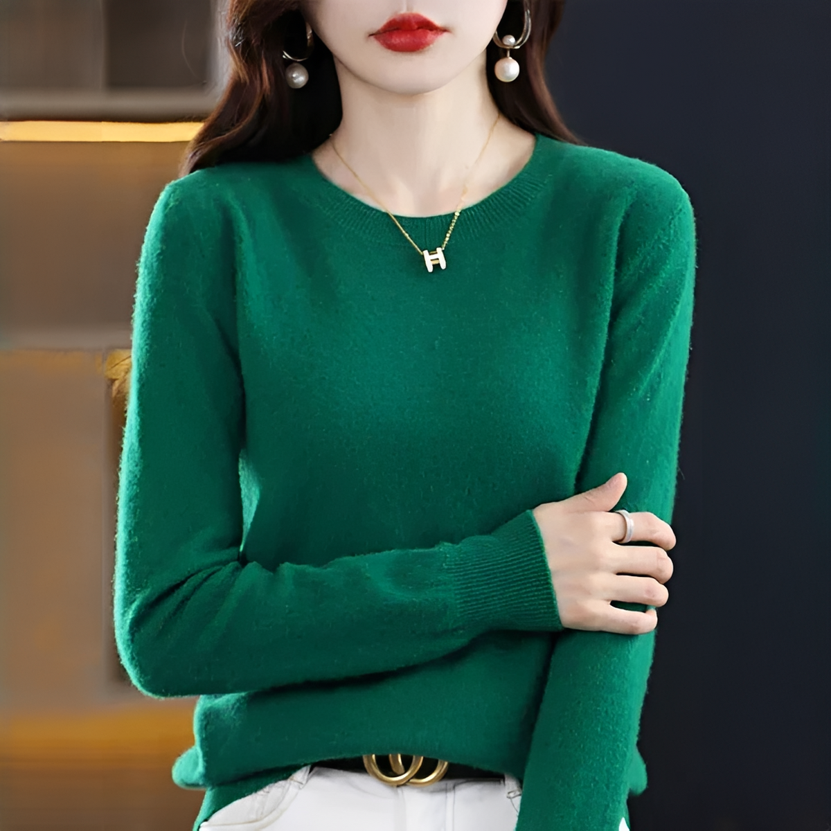 Shynna - Attraktiver und bequemer Rundhals-Pullover