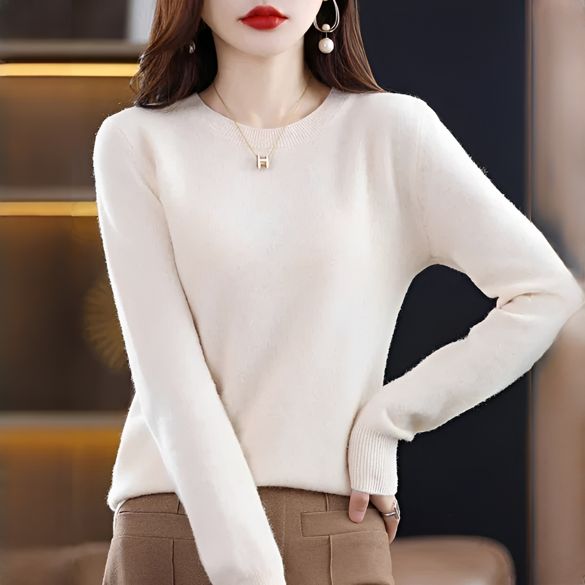 Shynna - Attraktiver und bequemer Rundhals-Pullover