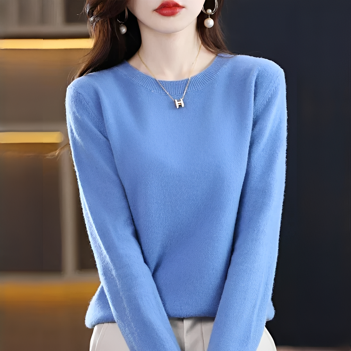 Shynna - Attraktiver und bequemer Rundhals-Pullover