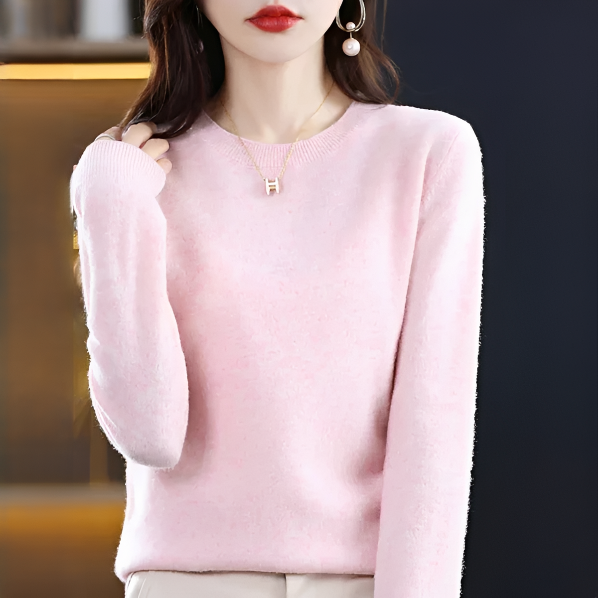 Shynna - Attraktiver und bequemer Rundhals-Pullover