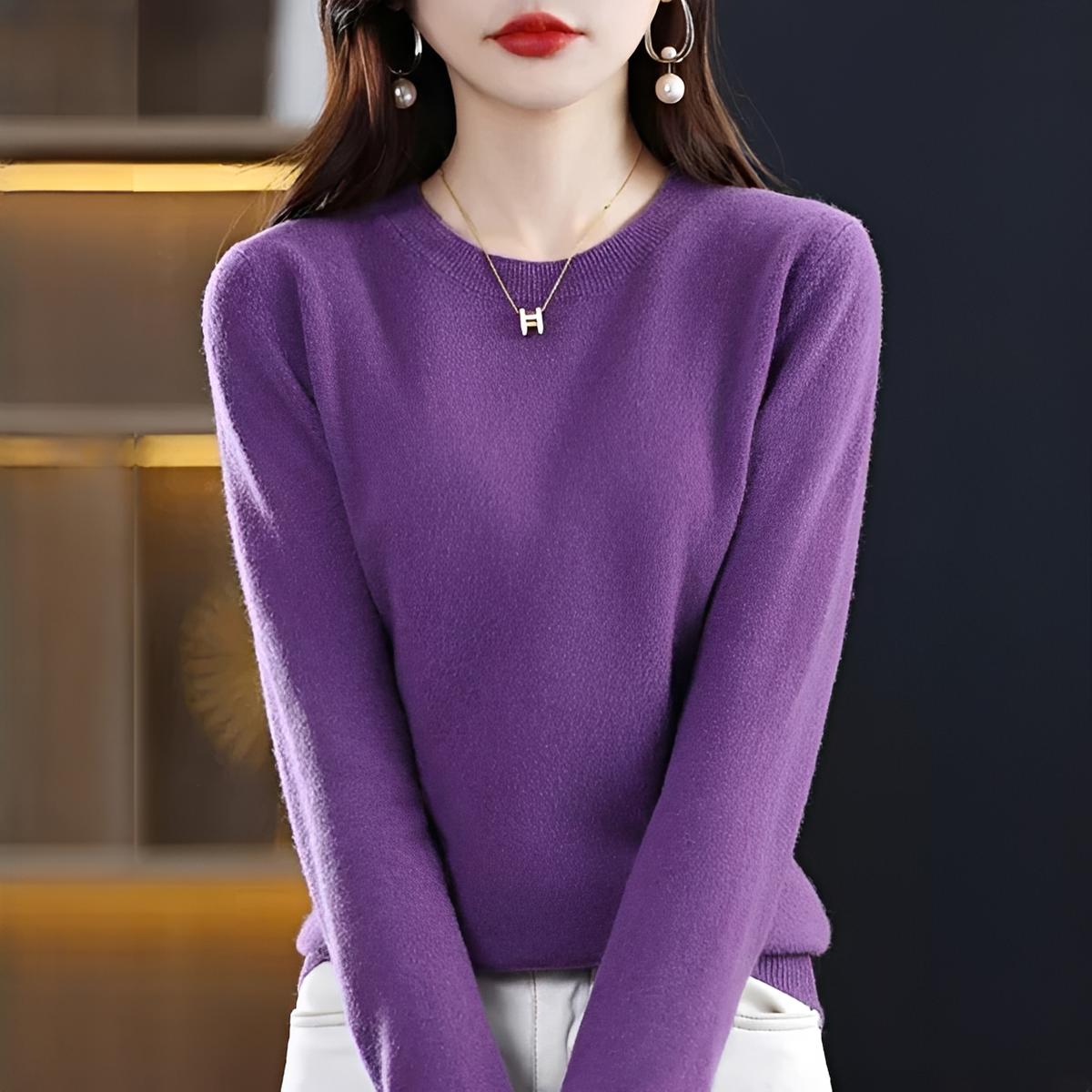 Shynna - Attraktiver und bequemer Rundhals-Pullover