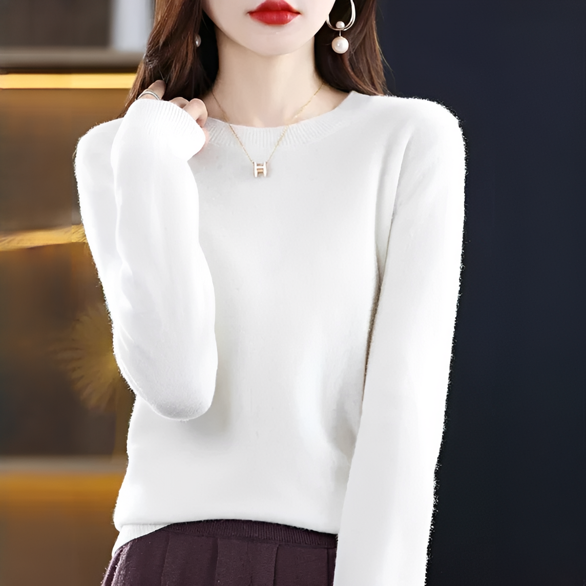 Shynna - Attraktiver und bequemer Rundhals-Pullover