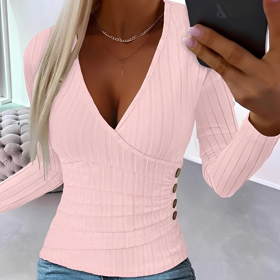 Annie - Stilvoller und bequemer Pullover mit V-Ausschnitt