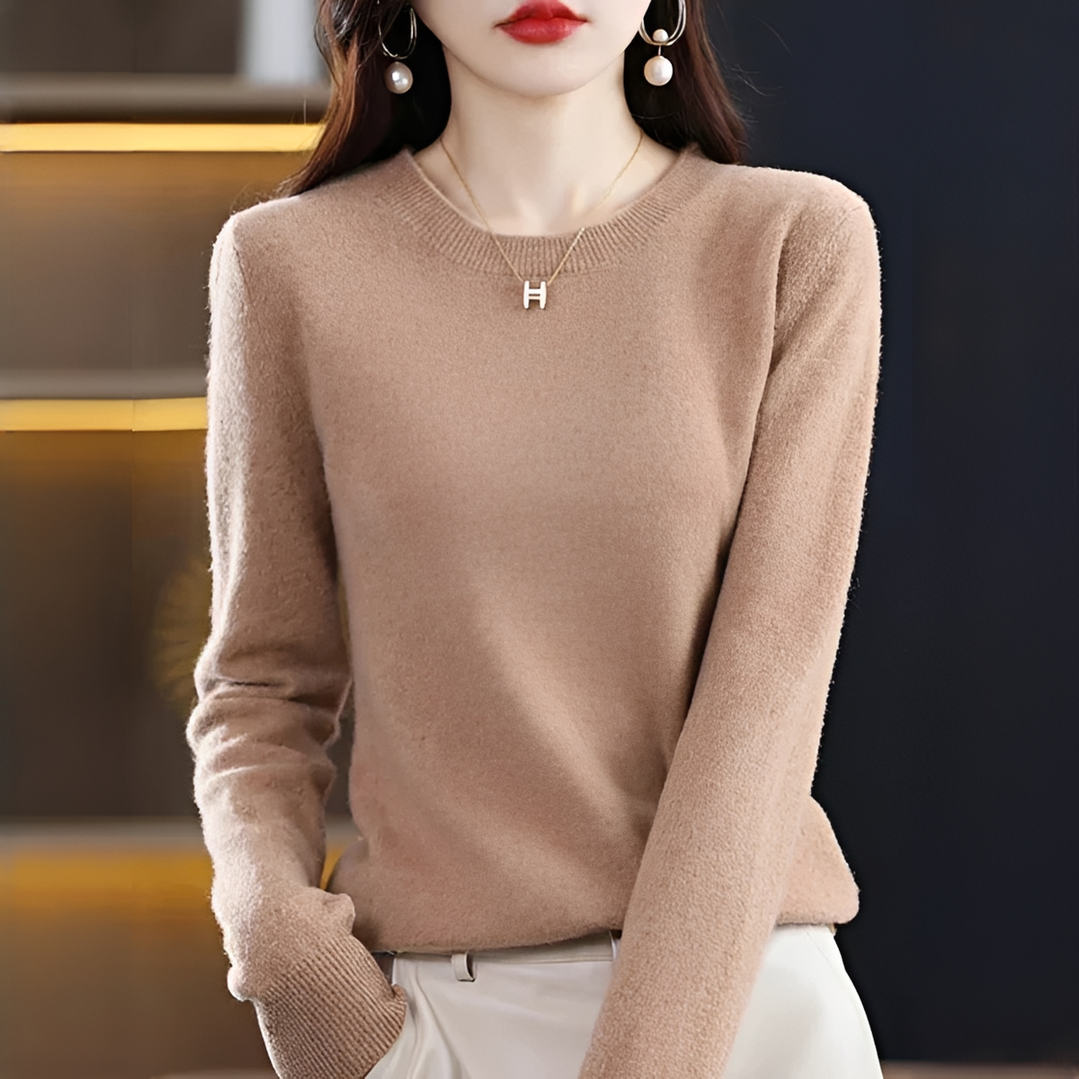 Shynna - Attraktiver und bequemer Rundhals-Pullover
