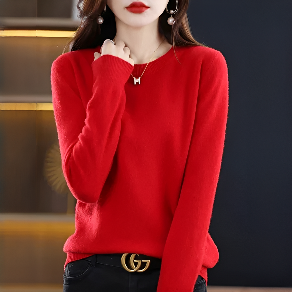 Shynna - Attraktiver und bequemer Rundhals-Pullover